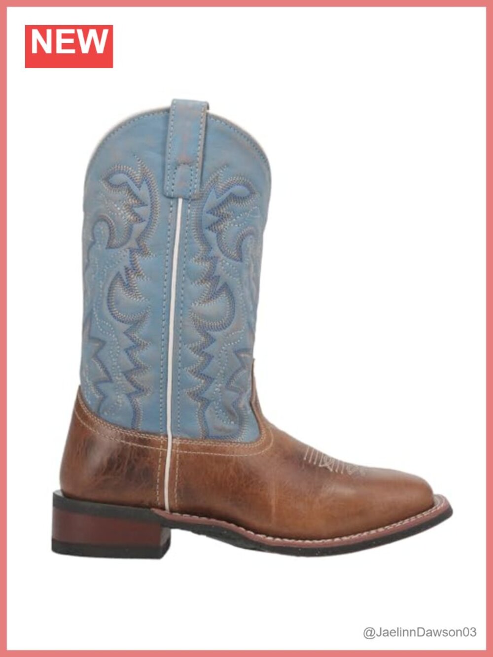 Embroidered Square Toe Pull On Casual Boots Low Heel Calf High